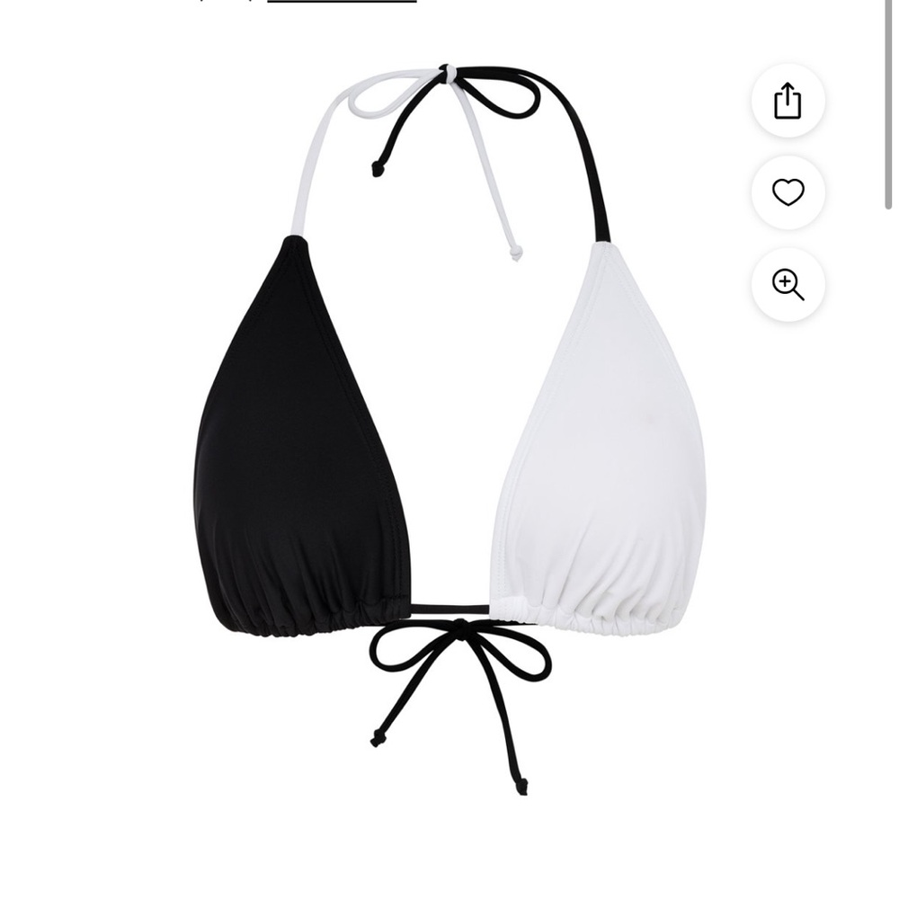 White and black triangle bikini